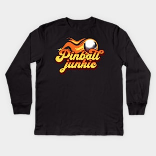 Pinball Junkie Kids Long Sleeve T-Shirt